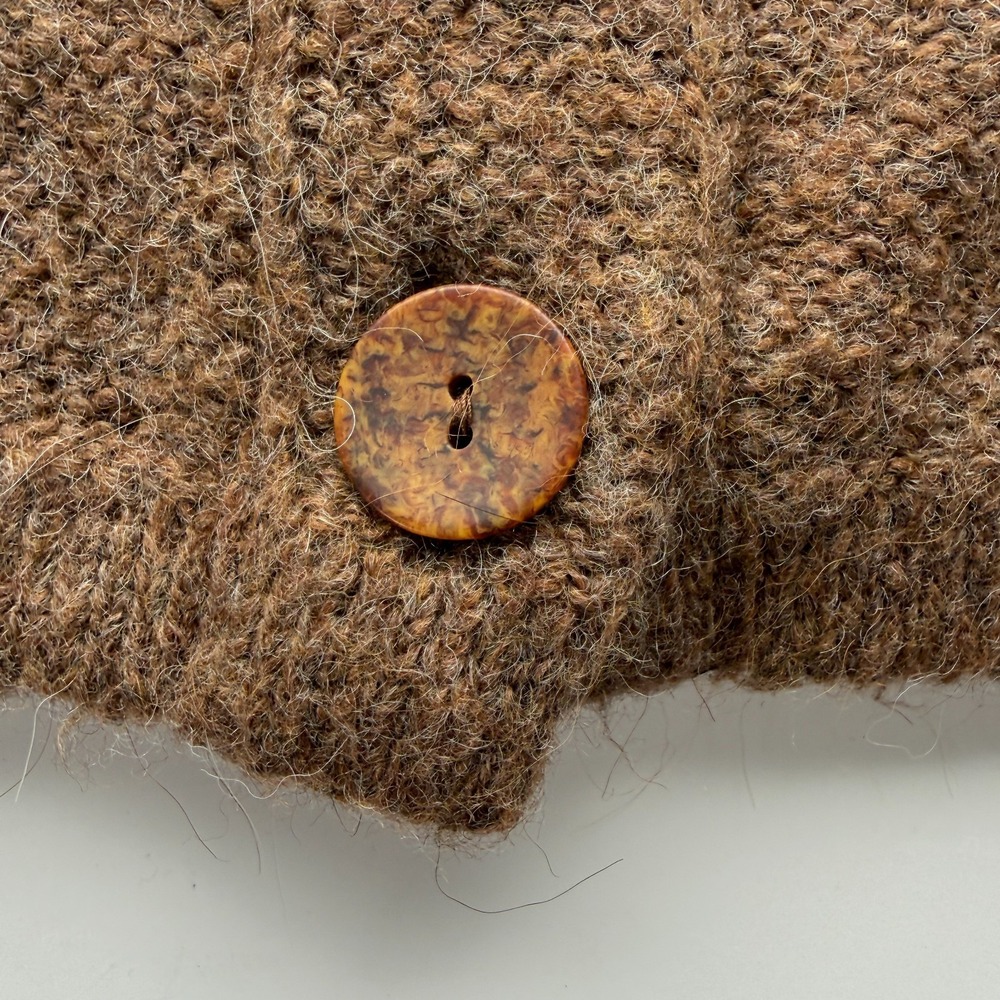 STILONOIR Short Cardigan Button Sweater Womens M? Brown Wool/Alpaca Blend Italy - Picture 3 of 11